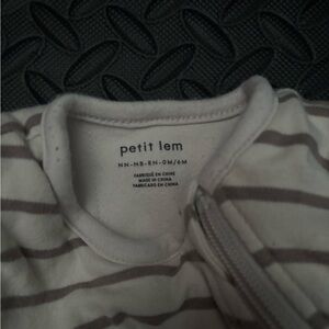 Petit Lem White and Gray Striped Sleep Sack